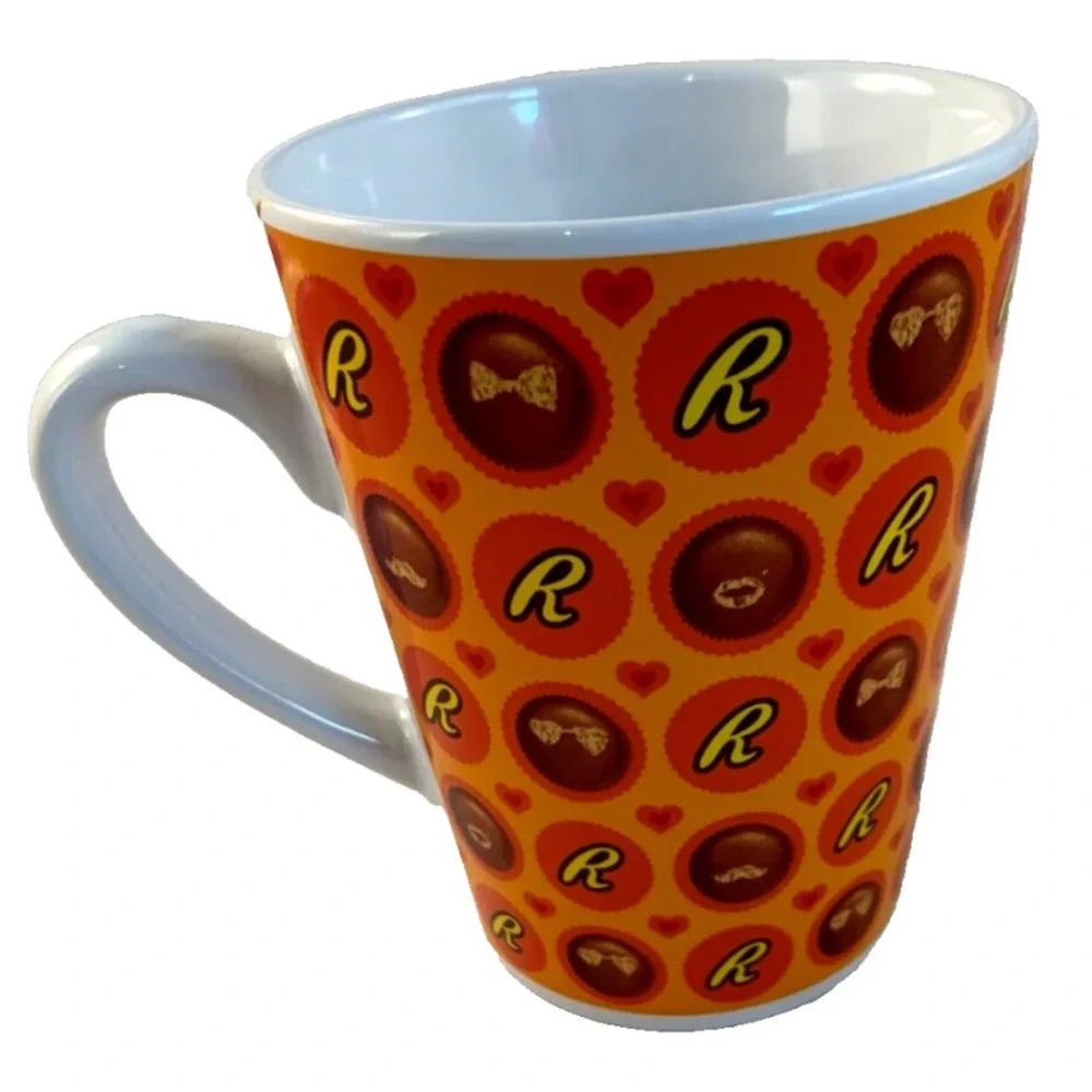 Galerie Reese's Peanut Butter Cup 12 oz. Orange and Brown Ceramic Coffee Mug - Picture 3 of 7